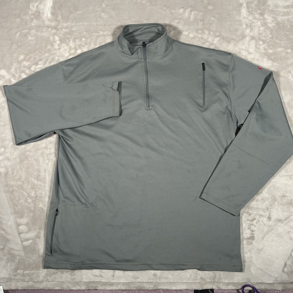 SCOTTeVEST TEC Performance Pullover Mens 2XL XXL Gray 1/4 Zip Hidden Pockets